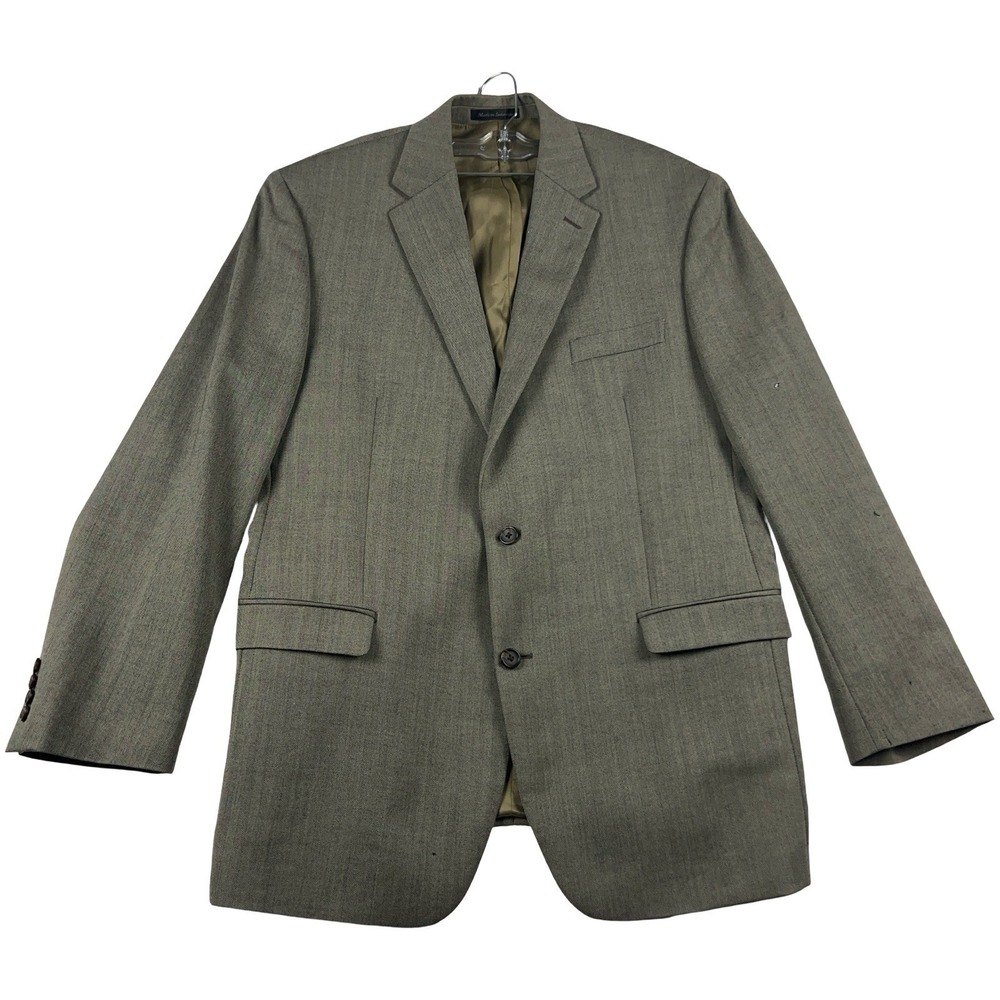 Lauren Ralph Lauren Sport Coat Mens 44L Brown Herringbone 100% Wool Blazer